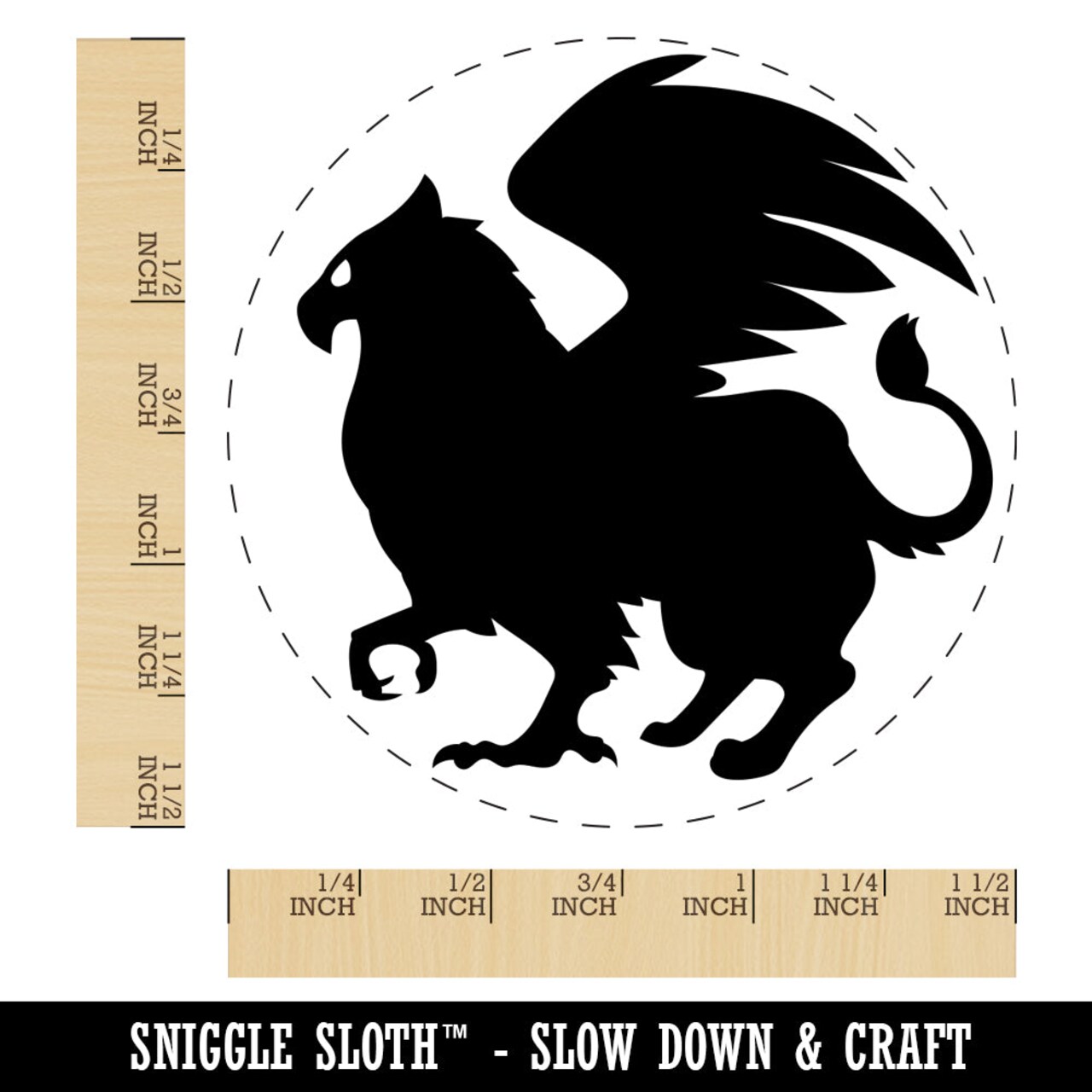 Regal Griffin Fantasy Silhouette Self-Inking Rubber Stamp for Stamping Crafting Planners